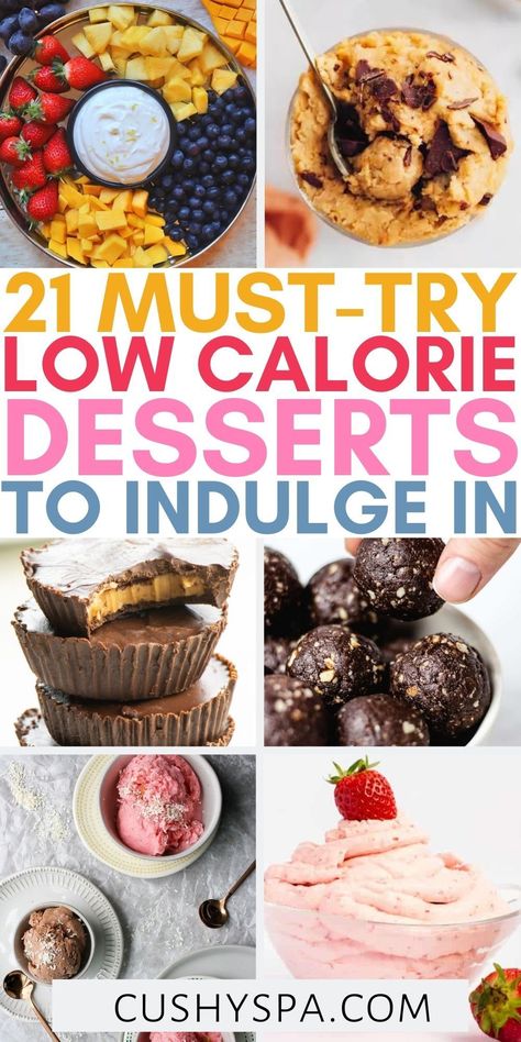 Enjoying more nutritious foods to satisfy your sweet tooth on your weight loss diet can be much easier when you make any of these sweet low calorie desserts. These wonderful healthy desserts for weight loss also make a great sweet healthy snack. Healthy Decadent Desserts, Easy Desserts Low Calorie, Low Cholesterol Dessert, Low Cal High Volume Dessert, Low Calorie Store Bought Snacks, Healthy Low Calorie Desserts Easy, Zero Calorie Desserts, Low Calorie Low Sugar Desserts, Healthy Desserts Low Calorie