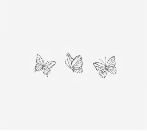 Fine Line Butterfly Tattoo Matching, Three Small Butterflies Tattoo, Butterfly Trio Tattoo, Three White Butterflies Tattoo, Trio Butterfly Tattoo, Triple Butterfly Tattoo, Delicate Butterfly Tattoo Simple, Subtle Butterfly Tattoo, Three Small Butterfly Tattoo