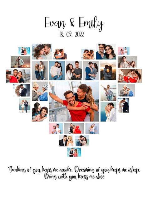 Heart Shaped Collage, Love Photo Collage, Anniversary Collage, 12 Photo Collage, Gift For Boyfriend Anniversary, Collage Gifts, Wedding Photography Album Design, Collage Photo Frame Design, Wedding Photo Collage