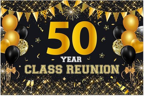 Amazon.com : JOYMEMO 40 Year Class Reunion Backdrop - Black and Gold 40th School Class Reunion Decorations, Photography Background for Class of 1984 High School Reunion Welcome Back Party : Electronics Class Reunion Backdrop, 40th Reunion, Welcome Back Party, Class Reunion Decorations, Reunion Decorations, High School Reunion, School Reunion, Class Reunion, School Class