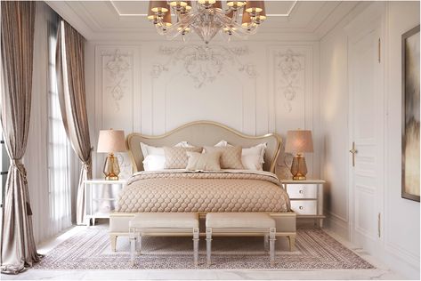 Classic Bedroom Decor, Bed Furniture Set, Classic Bedroom Design, Glamourous Bedroom, Luxury Room Bedroom, Small Apartment Interior, Bedroom Interior Design Luxury, Classic Bedroom, غرفة ملابس