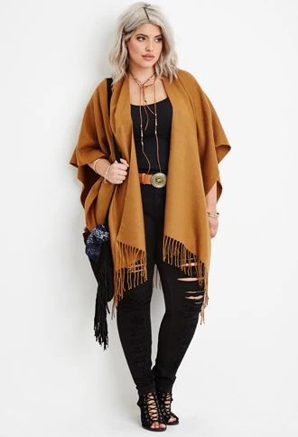 Plus Size Fringed Shawl Plus Size Winter Outfits, Boho Mode, Plus Size Fall Outfit, Weather Outfits, Look Plus Size, Fashion Trends Winter, Grunge Vintage, Stil Inspiration, Moda Plus