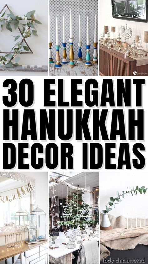 30 Elegant Hanukkah Decor Concepts Check more at https://howcandothis.com/homedecoration/30-elegant-hanukkah-decor-concepts-2/ Elegant Hannukah Decor, Hanukkah Front Porch Decor, Decorating For Hannukah, Hanukkah Outdoor Decorations, Chanukah Mantle Decor, Chanukah Decorations Decorating Ideas, Decorate For Hanukkah, Hanukkah Mantel Decorations, Diy Chanukah Decorations