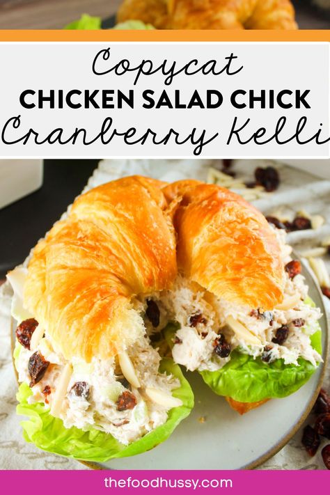 Chicken Salad Chick Recipe Copycat, Chicken Salad Recipe With Almonds, Chicken Salad Chick Recipe, Cranberry Almond Chicken Salad, Croissants Breakfast, Chicken Salad Chick, Cranberry Chicken Salad, Rotisserie Chicken Salad, Chicke Recipes