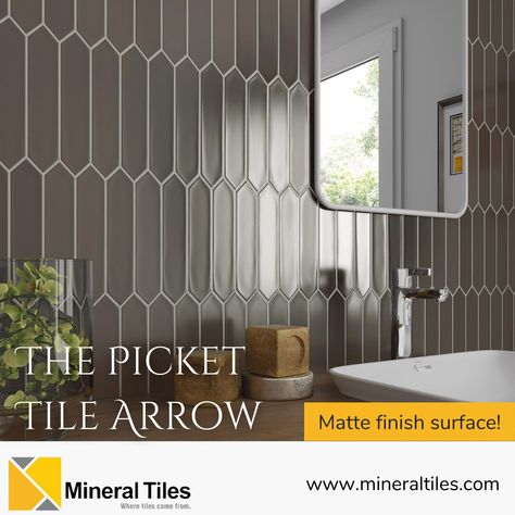 The Picket Tile Arrow Silver 2x10 has a matte finish and a soft wavy surface, creating an elegant and subtle aesthetic. Its elongated and picket hexagonal shape can be explored in any design setting, such as kitchen backsplash, bathroom, shower, and feature walls. 👉Choose your favorites today and create your dream space! 🔗Click here https://www.mineraltiles.com/products/picket-tile-arrow-silver-2x10 or link in bio. . . . #PicketTileArrow #BlackMatte #ContemporaryDesign #BoldInteriors #Arrow... Picket Tile, Subtle Aesthetic, Backsplash Bathroom, Feature Walls, Dream Spaces, Kitchen Backsplash, Bathroom Shower, Feature Wall, Backsplash