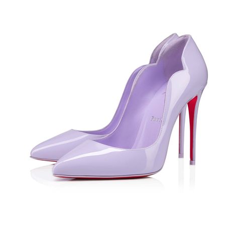 Lavender rounded pointed closed toe stiletto heels scalloped ‘Hot Chick’ - Christian Louboutin ($775.00) Club Dance, High Heel, Christian Louboutin, Dress Shoes, High Heels, Pumps, Purple, Heels