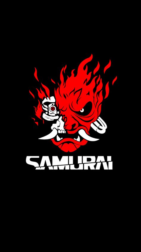 Cyberpunk Samurai Logo, Samurai Logo, Cyberpunk Samurai, Cyberpunk 2077, Cyberpunk, Video Game, Iphone Wallpaper, Iphone, Red