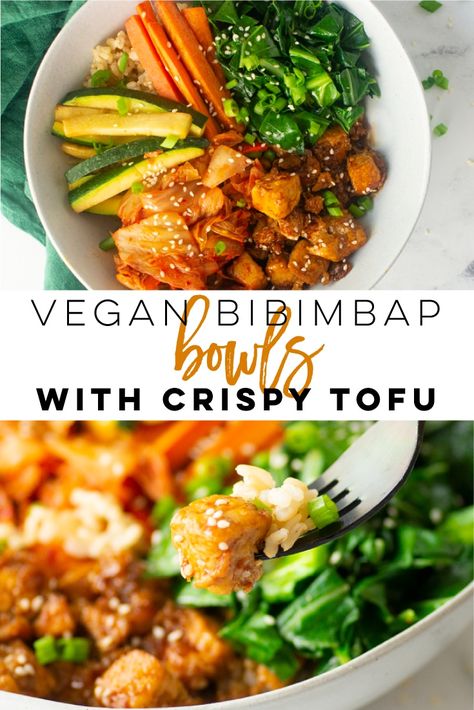 Korean Bowls, Vegetarian Bibimbap, Healthy Asian Food, Bibimbap Bowls, Korean Vegetarian, Vegan Bibimbap, Koreansk Mad, Bibimbap Bowl, Delish Dinners