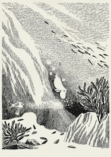 Tove Jansson And Her Moomin World - DailyArtMagazine.com - Art History Stories Moomin Books, John Kenn, 동화 삽화, Illustration Noel, Tove Jansson, Tinta China, Incubus, Art Manga, Arte Inspo