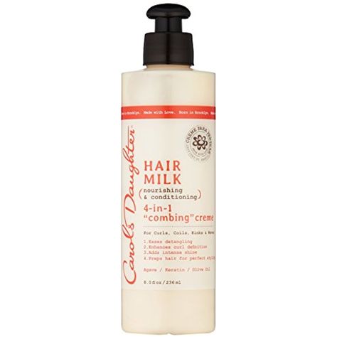 Carol's Daughter Hair Milk 4-in-1 "Combing" CrÃ¨me, 8 fl oz (Packaging May Vary) *** Continue to the product at the image link. (This is an affiliate link) #PersonalCare Carols Daughter, Curl Definition, Carols Daughter Products, Cleansing Conditioner, Hair Milk, Shampoo For Curly Hair, Frizz Free Hair, Short Human Hair Wigs, Hair Pomade