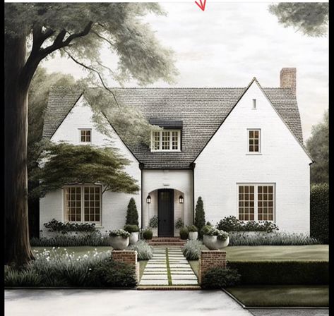 English Cottage House Plans, Modern English Cottage, Cottage Flooring, Board Night, Home Designs Exterior, Tudor Cottage, English Tudor, Cottage Exterior, Casas The Sims 4