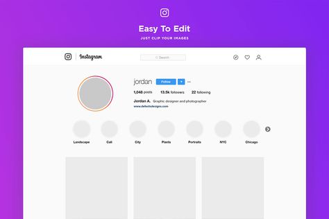 Free #Instagram #Web #Profile Template was coming from Jordan Andrews. It comes in customizable PSD file format, and all the layers are well organised and folders are named correctly for easy customization. You can use it to see how your photos will look like, or to create a lovely photo gallery. This template will surely help you speed up your work. Instagram Profile Template, Instagram Profile Pic, Webpage Template, Profile Template, Web Mockup, About Instagram, Picture Templates, Instagram Website, Profile Pictures Instagram