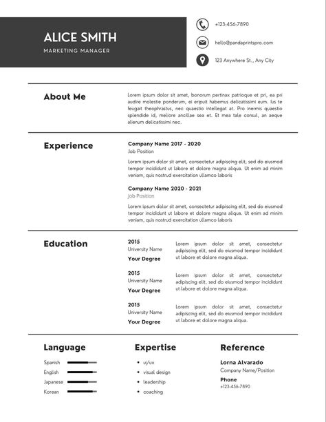 B&W Minimal Resume | Modern Resume Template | Simple Resume | CV Template Designed Resume, Minimal Resume, Resume Template Examples, Modern Layout, Resume Builder, Professional Resume Template, Simple Resume, Downloadable Resume Template, Modern Resume Template