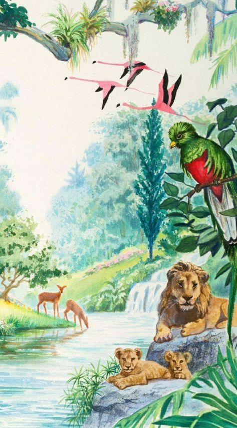 Jehovah Paradise, Bible Message, Paradise Pictures, In The Beginning God, Wildlife Paintings, Paradise On Earth, New Earth, African Wildlife, Garden Of Eden