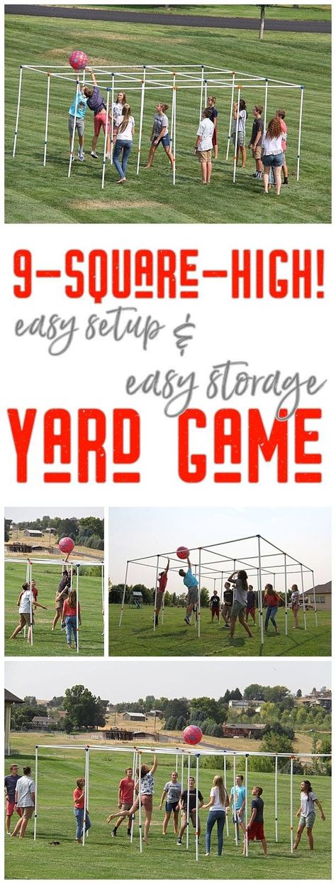 9 square high easy setup and storage yard game for family outdoor fun! Diy 9 Square Game, Diy Nine Square Game, Nine Square Game Diy, 9 Square Game Diy, Diy 9 Square, 9 Square Game, Corn Boil, Backyard Party Games, Backyard Entertainment