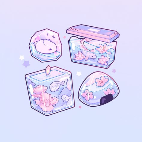 one of my fav series ✨🔮 ☁️ #miekoarts #procreate #cutebunnyart #crystalart | Instagram Bella Core, Bujo Art, Ocean Stuff, Pretty Background, Bright Colors Art, Makeup Illustration, Whale Art, Cute Food Drawings, Cute Doodles Drawings