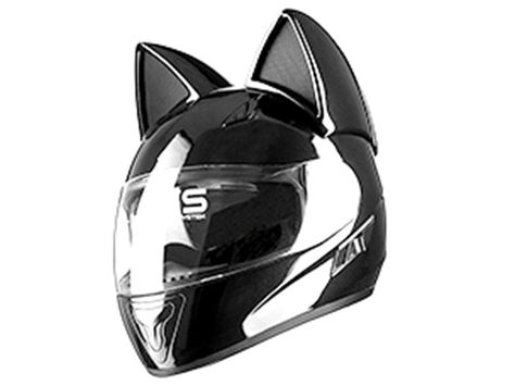 Motorcycle helmets designed to look like anime cats?! How could you go wrong? Cat Helmet, Motorcycle Helmet Design, Heavy Breathing, Anime Cats, Pretty Knives, Female Biker, Cars Music, The Don, Helmet Design