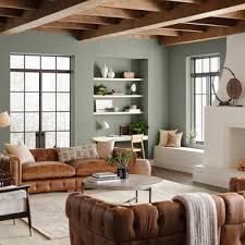 Sw Evergreen Fog, October Mist, Best Ina Garten Recipes, Evergreen Fog, Ina Garten Recipes, Sherwin Williams Colors, Floor Ceiling, Living Room Green, Color Of The Year