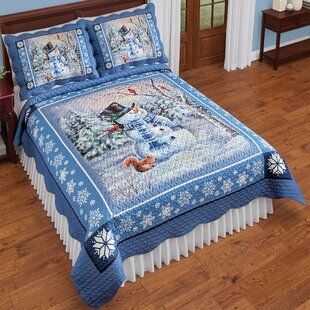 Bedding King, Blue Snowman, Christmas Bedding Set, Textured Quilt, Bedding Decor, Christmas Bedding, Christmas Decorations Bedroom, Night Before Christmas, Christmas Bedroom