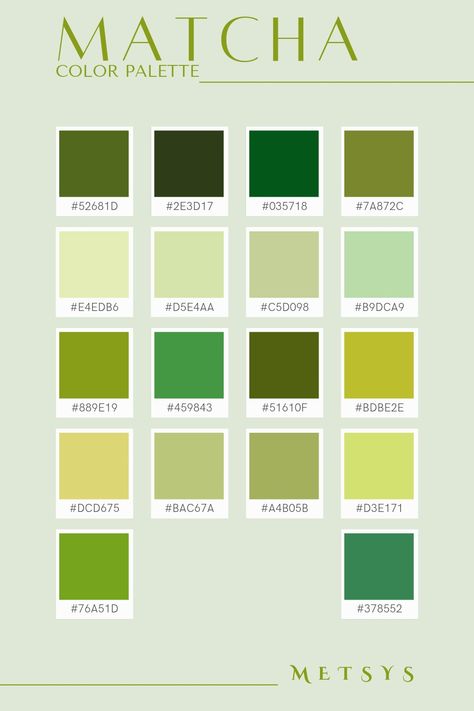 { #colorpalette #colors #green #designers #matcha #design #ideas } Color Pallets Greens, Matcha Pallete Color, Matcha Green Palette, Green Tea Color Palette, Matcha Colour Palette, Matcha Color Pallette, Green Pallet Color Colour Palettes, Bright Green Palette, Cool Matcha Color