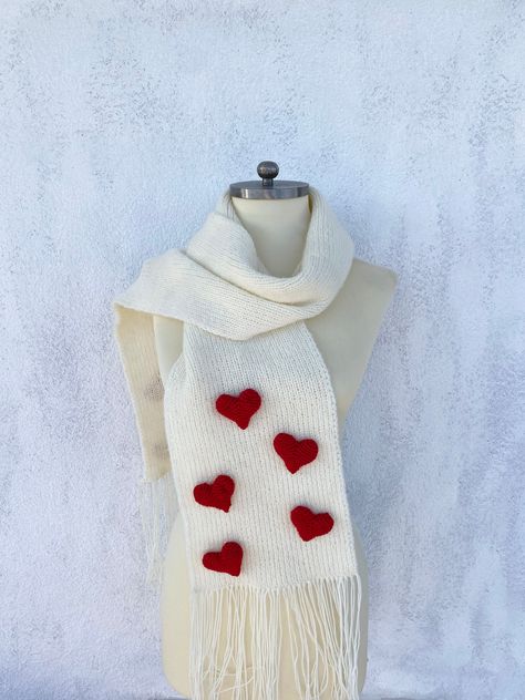 Excited to share the latest addition to my #etsy shop: Red Heart Scarf Valentines Gift Knit Gift 3D Heart Woman Gifts For Her Valentine's Day Handmade Item Wool Shawl Women Accessories #red #yes #winter #valentinesday #birthday #heartscarf #valentinesgift #gift #gifts Heart Scarf, Valentine Day List, Miss You Gifts, Winter Scarves, Woman Accessories, 3d Heart, Heart Women, Wool Shawl, Knitting Gift