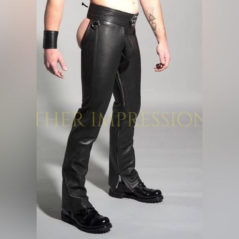 Please Review Sizing In The Photos Fits Like A Medium-Large Brand New, Never Worn Leather Chaps, Mens Leather Clothing, Leather Clothing, Men Summer, Mens Leather, Mens Summer, Leather Men, Mens Pants, Men's Fashion