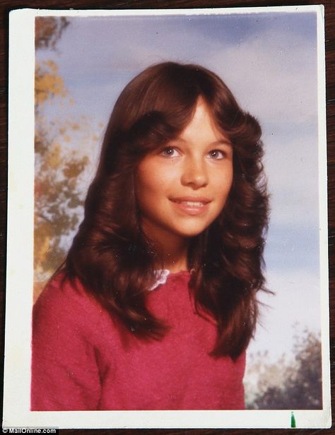 Innocence lost: Our exclusive photograph shows Pamela Anderson, aged 14 in Grade 9, 1981, ... Renée O'connor, Rebecca Romijn, 70s Hair, Ian Mckellen, 80s Hair, Nicole Richie, Carrie Fisher, Feathered Hairstyles, Christina Aguilera