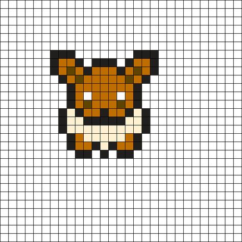 Mini Eevee Perler Bead Pattern | Bead Sprites | Characters Fuse Bead Patterns Eevee Beads Pattern, Mini Pokemon Pixel Art, Perler Beads Pokemon Small, Pokemon Bead Art, Pokemon Fuse Bead Patterns, Magic The Gathering Perler Bead Patterns, Small Pokemon Pixel Art, Mini Pokemon Perler Bead Patterns, Perler Bead Patterns Small Easy Pokemon