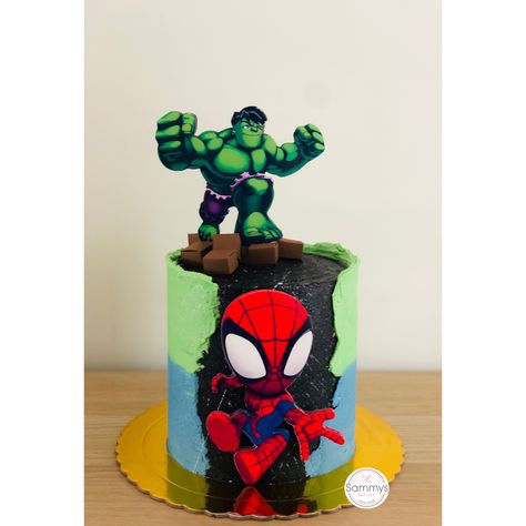 Spidey And Hulk Cake, Hulk Spiderman Cake, Hulk And Spiderman Cake, Hulk Birthday Cake, Spiderman Vs Hulk, Hulk Birthday Cakes, Hulk Cake, Hulk Birthday, Hulk Spiderman