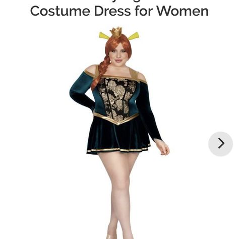 Ogre Costume, Fiona Costume, Plus Size Princess, Halloween Costumes Plus Size, Shrek Costume, Crown Headpiece, Plus Size Costume, Plus Size Halloween Costume, Plus Size Costumes