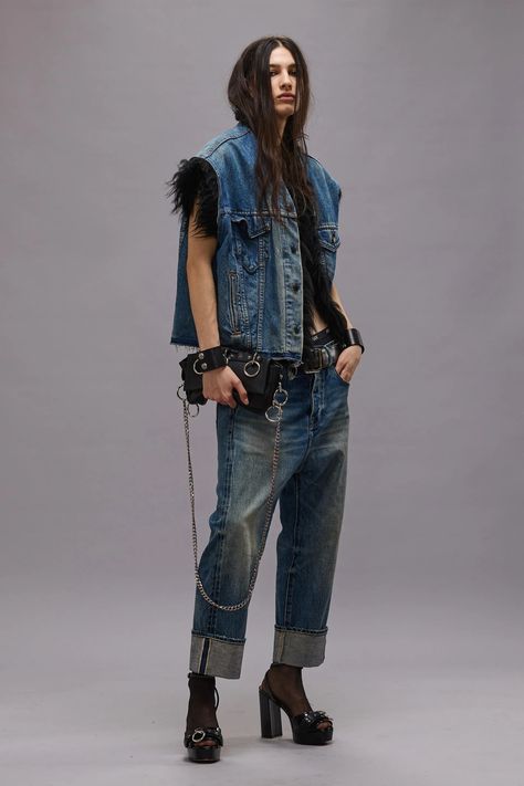 R13 Fall 2024 Ready-to-Wear Collection | Vogue R13 Denim, Denim Street Style, Jeans Petite, Chunky Cable Knit Sweater, Velvet Suit, Selvedge Denim, Flight Jacket, Short Jacket, Fall 2024