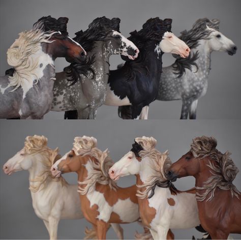 Schleich Customs, Schleich Horse Repaints, Breyer Horse Diorama, Custom Model Horse, Horse Figures, Breyer Horse Photography, Horse Model, Breyer Stablemates Custom, Realistic Breyer Photos