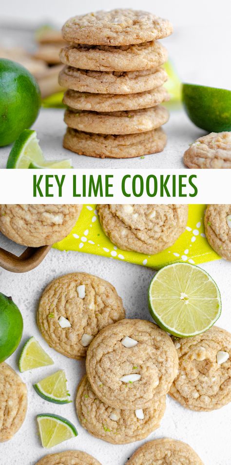 Cookout Dessert, Easy Drop Cookies, Key Lime Recipes, Desserts Simple, Key Lime Cookies, Key Lime Desserts, Drop Sugar Cookies, Lime Cookies, Key Lime Juice