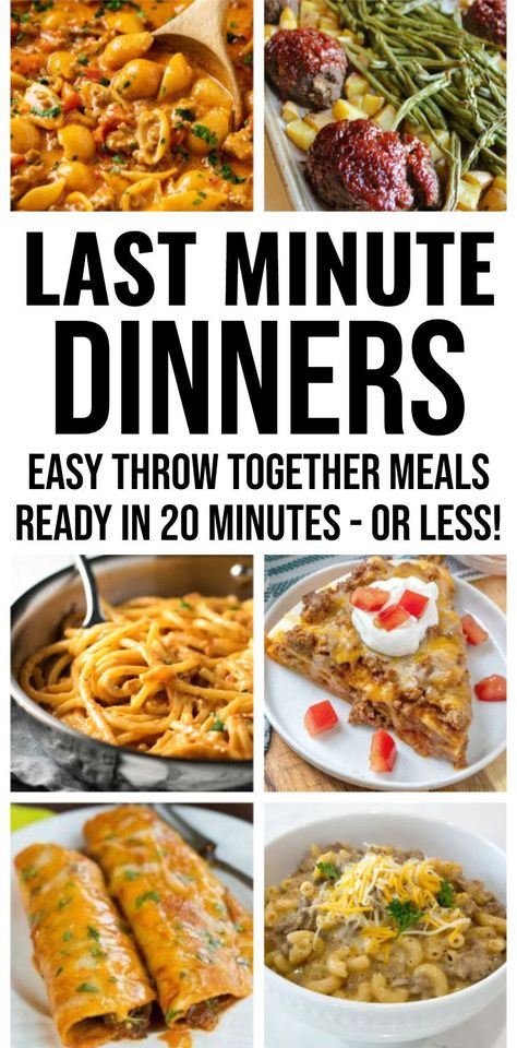 Meal planning cheap dinners for a family? These easy after work dinners are frugal last minute busy weeknight meals for families that are ready in 20 minutes or less. Ideal for busy moms who need the easiest quick 10 dollar struggle meals to feed a large family with picky eaters. Easy low mess dinner ideas for homecooked meals on a budget. Meal Planning Dinner Ideas, Busy Family Meal Planning, Easy One Person Meals Quick, 10 Min Dinner Ideas, 20 Min Dinner Recipes, What To Make For Lunch At Home, Meals That Last A Few Days, Working Mom Dinner Ideas, Single Mom Dinner Ideas