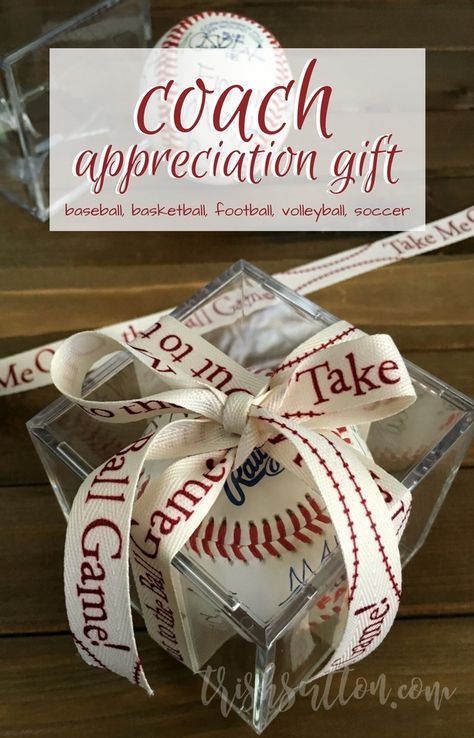 A thoughtful gift that would be great for coaches of any sport with a ball. Coach Appreciation Gift Team Autographed Ball | Baseball, Basketball, Football, Soccer, Volleyball Coach's Gift. http://trishsutton.com/coach-appreciation-gift/ Baseball Team Party, Baseball Things, Baseball Treats, Baseball Snacks, Team Mom Baseball, Volleyball Coach Gifts, Baseball Team Gift, Team Snacks, Soccer Coach Gifts