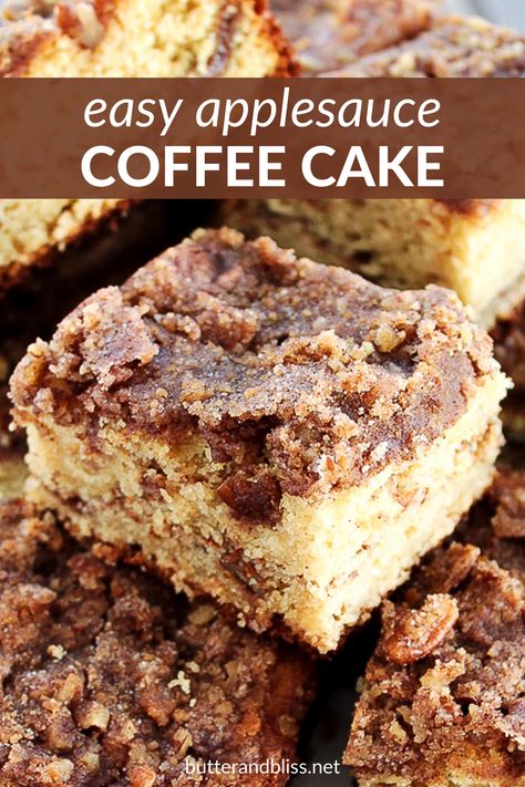 Applesauce Coffee Cake, Recipe Using Applesauce, Easy Applesauce, Applesauce Cake Recipe, Baking With Applesauce, Applesauce Bread, Apple Coffee Cakes, Cinnamon Coffee Cake, Coffee Cake Muffins