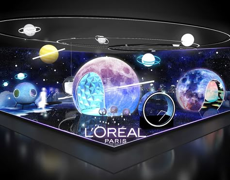 LOREAL POP UP STORE on Behance Futuristic Pop Up Store, Pop Up Event Ideas, Pop Up Store Design Ideas, Pop Up Store Design, Booth Design Ideas, Pop Up Exhibition, Pop Up Stand, مركز ثقافي, Store Concept