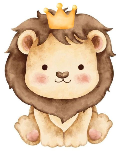 Standing Lion, Safari Baby Shower Boy, Lion Clipart, Safari Animals Birthday, Safari Baby Animals, Lion Birthday, Baby Animal Drawings, Lion Drawing, Clipart Baby