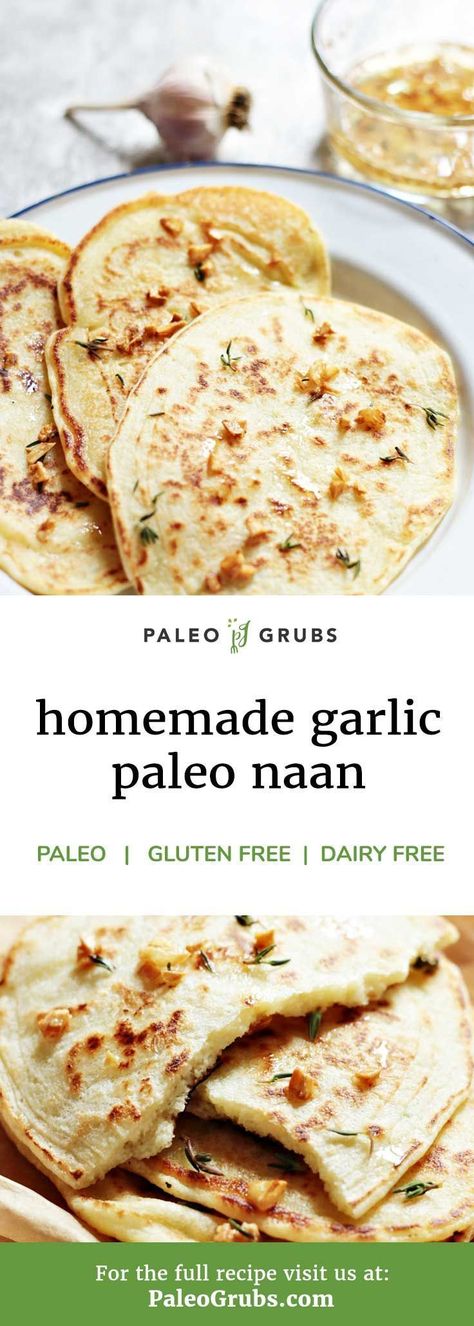 Baked Naan Bread, Paleo Naan, Garlic Naan Bread, Pain Naan, Bread Quick, Paleo Cookbook, Garlic Naan, Paleo Bread, Paleo Baking