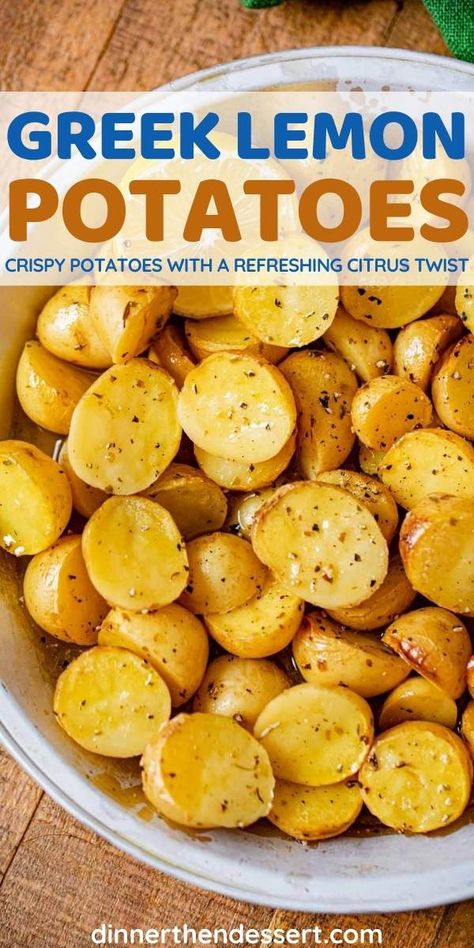 Greek Mini Potatoes, Greek Lemon Potatoes Authentic, Mini Potato Recipe, Golden Potato Recipes, Dinner Potatoes, Delicious Potatoes, Potatoes Dinner, Greek Lemon Potatoes, Greek Potatoes