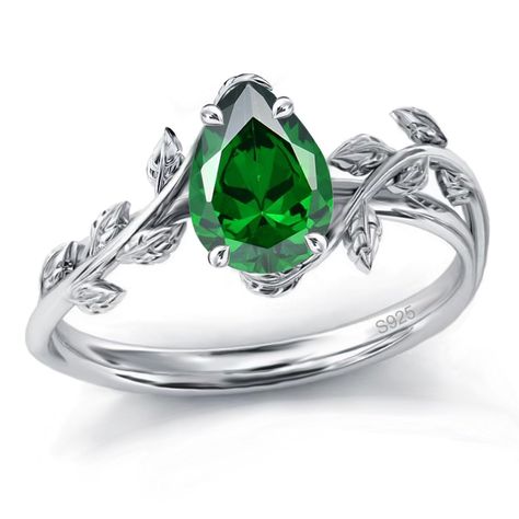 PRICES MAY VARY. Birthstone Ring: Classic Pear Shape Birthstone Birthday Ring, Our birthstone is available in 13 colors and represents the different months of her birth.The birthstone ring look and sparkle sure to stand out in any crowd May Birthstone Ring: All of our jewelries are made of Real 925 Sterling Silver and AAAAA Created Emerald Birthstone.Green Emerald is the May Birthstone, Represents love and life Emerald Specifications: Pear Stone Size: 1.5 ct (6*8mm), The sparkle and color of the Silver Ring Emerald, Silver Engagement Rings Emerald, Silver And Emerald Ring, Silver Ring With Emerald Stone, Emerald Engagement Ring Silver Band, Silver Emerald Engagement Ring, Rings With Green Stones, Wedding Ring Green, Emerald Ring Silver