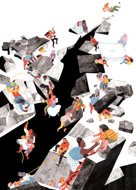 illustration by Eleanor Davis. Opinion | This Is How You Live When the World Falls Apart - The New York Times Eleanor Davis, Conceptual Sketches, Conceptual Illustration, Matte Painting, Picture Collection, Editorial Illustration, Children Illustration, Book Illustration, Come Together