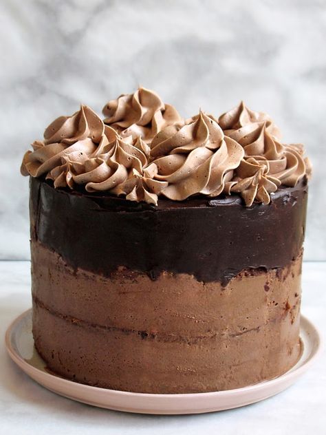 Peanut Butter Mousse Filling, Peanut Butter Mousse Cake, Chocolate Peanut Butter Mousse, Beautiful Chocolate Cake, Brownie Cake Recipe, Mousse Filling, Creative Diary, Peanut Butter Mousse, Chocolate Peanut Butter Cake