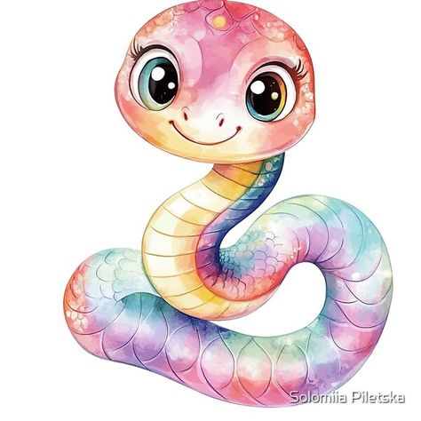 Watercolor rainbow snake: a bright image of nature by Solomiia Piletska | Redbubble Rainbow Snake, Watercolor Rainbow, Bright Rainbow, A Snake, Unique Animals, Nature Images, For Lovers, Interior Decoration, Watercolor Illustration