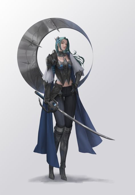 ArtStation - MOON (달), COMP_ Anime Dynamic, Moon Warrior, Anime Moon, Fantasy Pictures, Game Character Design, Fantasy Warrior, Fantasy Creatures, Game Character, Character Concept