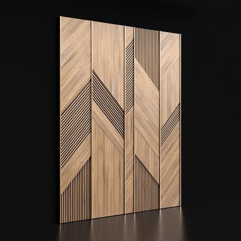 Wall Design Wood Pattern, Bedroom Wall Highlight Ideas, Scandi Tv Wall, Wooden Panel Design, Wall Cladding Interior, Wardrobe Door Designs, Wall Panel Design, Wooden Wall Panels, Wood Cladding