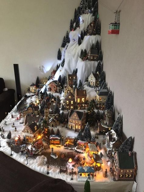 35 Stunning Christmas Village Display Ideas For Home Decoration Check more at http://home.creativeprojectideas.ml/35-stunning-christmas-village-display-ideas-for-home-decoration-8/ Christmas Village Display Ideas, Village Display Ideas, Christmas Tree Village Display, Diy Christmas Village Displays, Christmas Tree Village, Christmas Village Sets, Lemax Christmas Village, Lemax Christmas, Diy Christmas Village