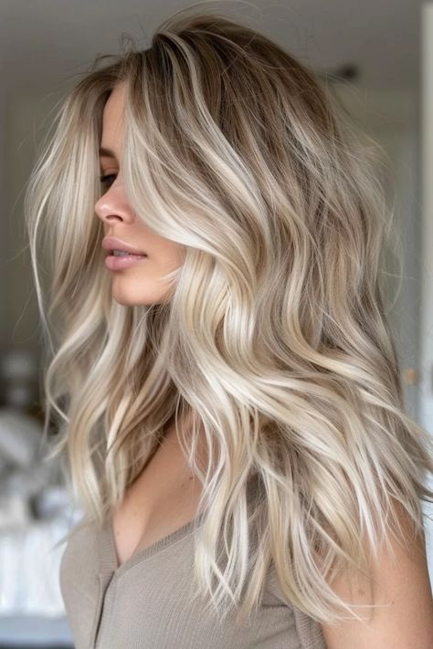 42 Beige Blonde Hair Color Ideas Everyone's Talking About Right Now Root Melt Blonde With Lowlights, Bright Blonde Low Maintenance, Blonde Tones Hair, Blonde Highlights On Ash Blonde Hair, Hair Color Ideas For Mid Length Hair, Balayage Hair Bright Blonde, Silver Blonde With Lowlights, Blonde Hair With Root Stretch, Full Color Blonde Hair