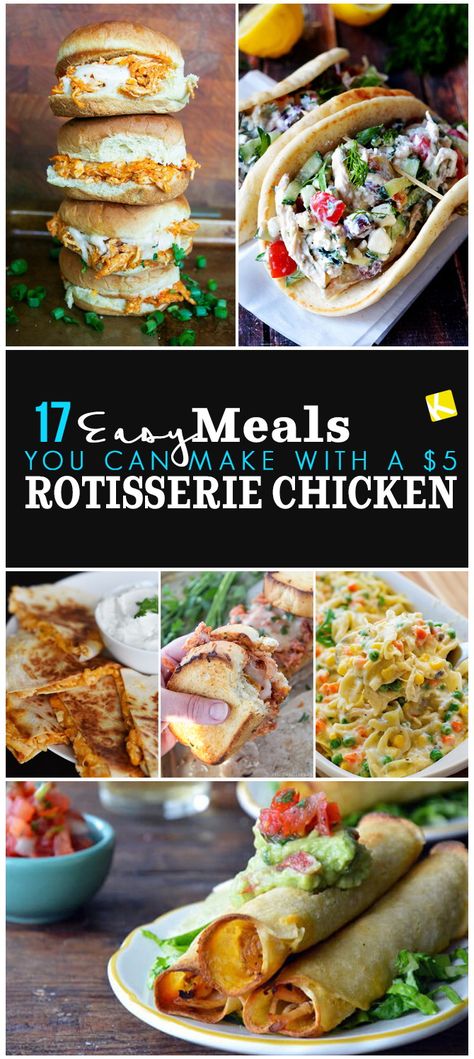 Rotisserie Chicken Uses, Make With Rotisserie Chicken, Rotisserie Recipes, Chicken Salad Wrap, Leftover Rotisserie, Leftover Rotisserie Chicken, Tasty Meals, Semi Homemade, Quick Dinners