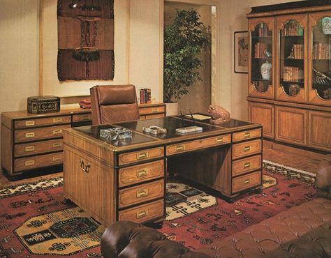 Step into my office via @80smodern   #80s #1980s #eighties #vintagedecor #vintageinteriors #vintageinteriordesign 1970s Office Interior, 1980s Office Interior, 90s Office Aesthetic, 80s Home Office, Killer Frequency, 60s Office, 1950s Office, 1980s Office, 70s Office